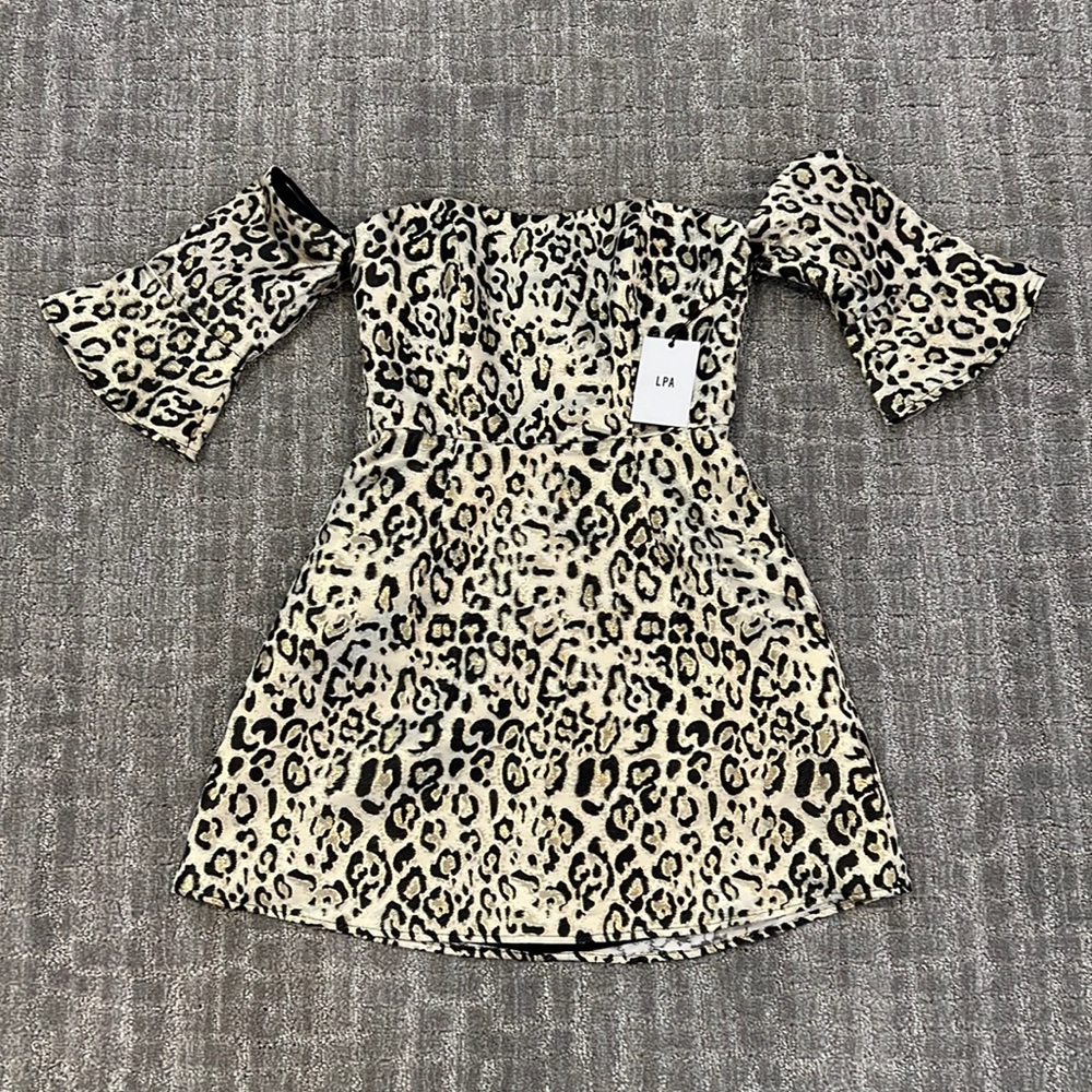LPA Cheetah Shimmer mini dress